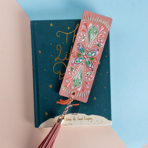 Pink & Green Flowered Bookmark