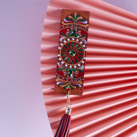 Red & Emerald Mandala Bookmark