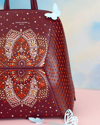 Embroidery Styled Bordeaux Backpack