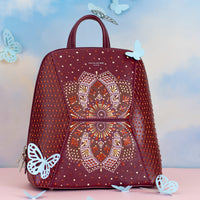 Embroidery Styled Bordeaux Backpack